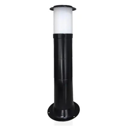 Poste Balizador Luminária Casa Jardim Sitio Preto 50Cm