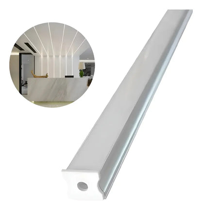 Perfil de Alumínio 17 X 15 2M para Fita LED com Difusor Leitoso Embutir