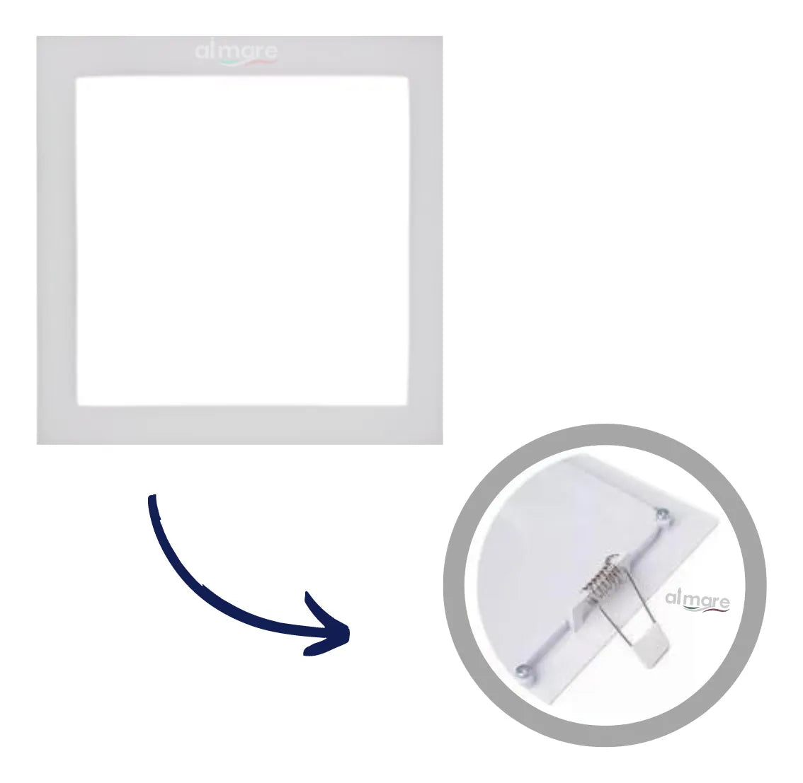 Painel Quadrado Embutir 12W 6500