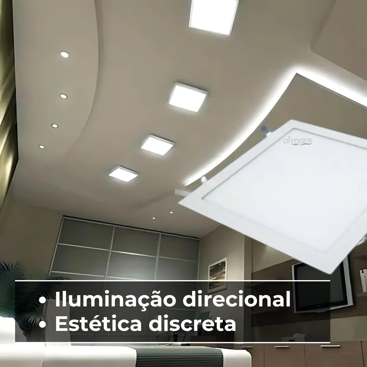 Painel Quadrado Embutir 12W 6500