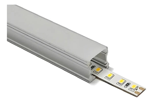 Perfil de Alumínio 17 X 15 2M para Fita LED com Difusor Leitoso Embutir