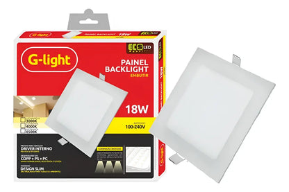 Painel 18W Glight 3000K Quadrado
