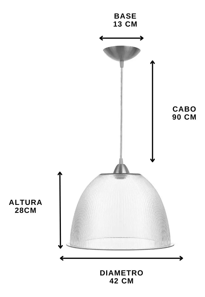 Luminaria Pendente Prismático 22X55